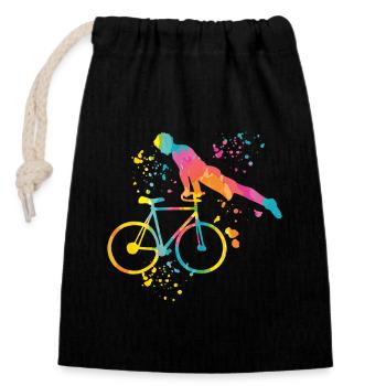 Cyclisme artistique Cycliste artistique - Sac cadeau en coton avec cordon (14 x 20 cm) - noir - Devant