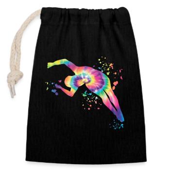 Diving, Synchronized Diving, Artistic Jumping - Closable cotton gift bag (14x20cm) - black - Front