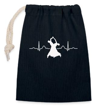Heartbeat Viennese Waltz Ballroom Dances - Closable cotton gift bag (14x20cm) - navy - Front