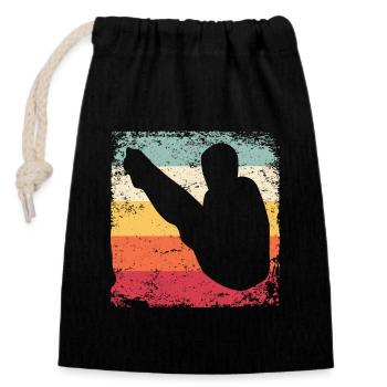 Diving, Artistic Jumping, Synchronized Diving - Closable cotton gift bag (14x20cm) - black - Front