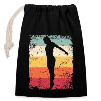 Diving, Artistic Jumping, Synchronized Diving - Closable cotton gift bag (14x20cm) - black - Front
