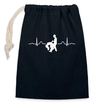 Salsero Und Salsera Heartbeat Salsa - Verschließbarer Geschenkbeutel aus Baumwolle (14x20cm) - Navy - Vorne