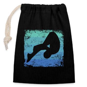 Diving, Artistic Jumping, Synchronized Diving - Closable cotton gift bag (14x20cm) - black - Front