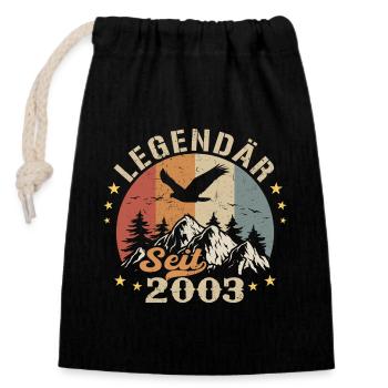 Legendary Since 2003 Vintage Vintage Birthday - Closable cotton gift bag (14x20cm) - black - Front