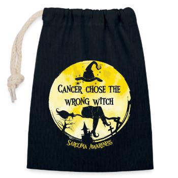 Sensibilisation au sarcome jaune de la sorcière cancéreuse - Sac cadeau en coton avec cordon (14 x 20 cm) - bleu marine - Devant