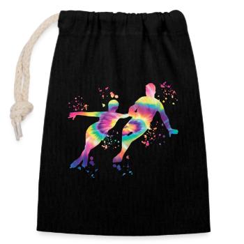 Patinage artistique Patinage sur glace Patinage artistique - Sac cadeau en coton avec cordon (14 x 20 cm) - noir - Devant
