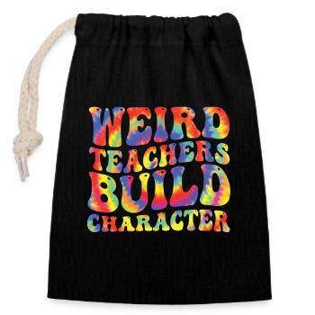 Seltsame Lehrer Lustige Schullehrer - Verschließbarer Geschenkbeutel aus Baumwolle (14x20cm) - Schwarz - Vorne
