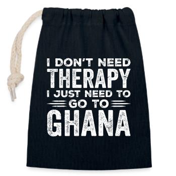I Dont Need Therapy I just Need Go To Ghana - Sac cadeau en coton avec cordon (14 x 20 cm) - bleu marine - Devant