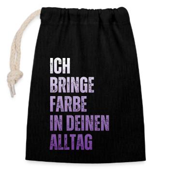 I Bring Paint Painter Dad Varnisher - Closable cotton gift bag (14x20cm) - black - Front