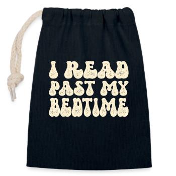 Library Book Lover Reading Bookworm - Closable cotton gift bag (14x20cm) - navy - Front