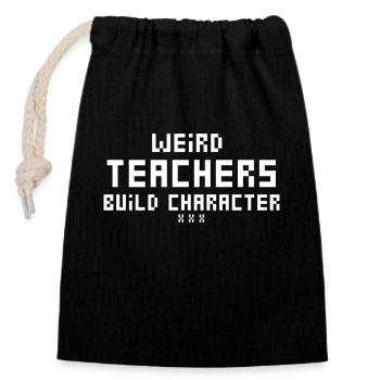 Seltsame Lehrer Lustige Schullehrer - Verschließbarer Geschenkbeutel aus Baumwolle (14x20cm) - Schwarz - Vorne