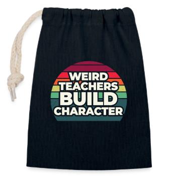 Weird Teachers Build Charakter Teacher - Verschließbarer Geschenkbeutel aus Baumwolle (14x20cm) - Navy - Vorne