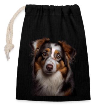 Sweet Australian Shepherd Gift for - Closable cotton gift bag (14x20cm) - black - Front