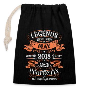 May 2018 Anniversary May 2018 May - Closable cotton gift bag (14x20cm) - black - Front