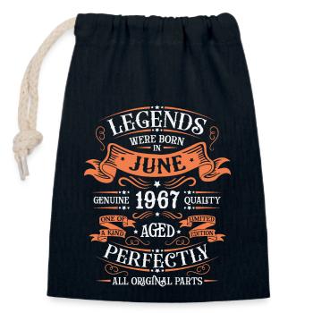 1967 June Limited Edition 56th Birthday Outfit - Closable cotton gift bag (14x20cm) - navy - Front