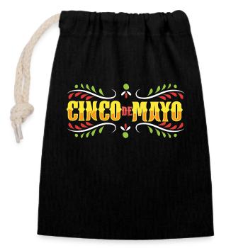 Funny Cinco De Mayo Mexico - Closable cotton gift bag (14x20cm) - black - Front