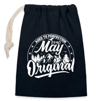 May 1940 Birthday May 1940 Gift May 1940 May - Closable cotton gift bag (14x20cm) - navy - Front