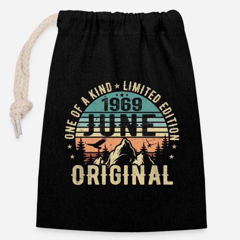 Legendär Seit Juni 1969 Geburtstag Geschenk 1969 - Verschließbarer Geschenkbeutel aus Baumwolle (14x20cm) - Schwarz