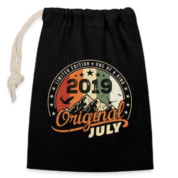 2019 Juillet 2019 Chemise Anniversaire 2019 Cadeau - Sac cadeau en coton avec cordon (14 x 20 cm) - noir - Devant