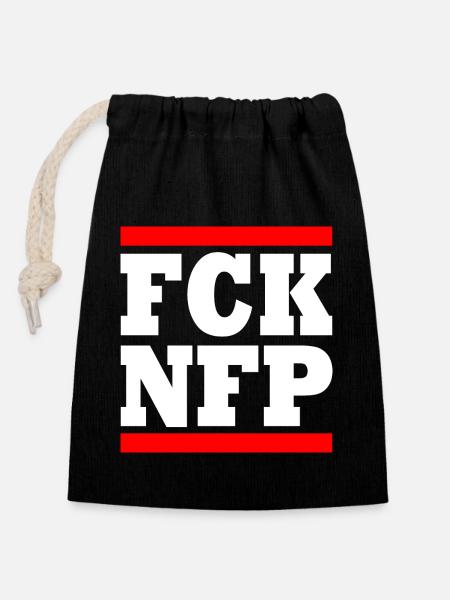 Fck nfp - Ściągany sznurkiem worek na prezenty (14 x 20 cm) - czarny