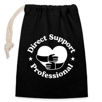 Direct Support Professional - Closable cotton gift bag (14x20cm) - black - Front