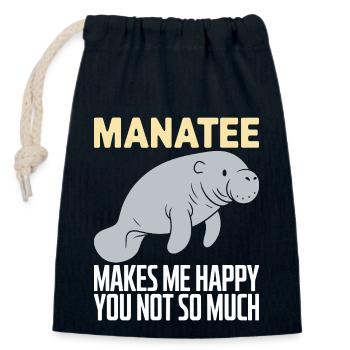 Manatee - Closable cotton gift bag (14x20cm) - navy - Front