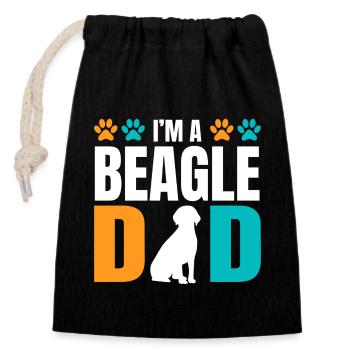 I'm A Beagle Dad - Closable cotton gift bag (14x20cm) - black - Front