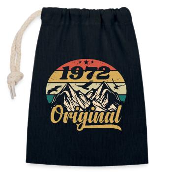 Original 1972 Vintage Geburtstagsgeschenk 1972 - Verschließbarer Geschenkbeutel aus Baumwolle (14x20cm) - Navy - Vorne