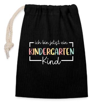I'm now a kindergarten child 2024 - Closable cotton gift bag (14x20cm) - black - Front