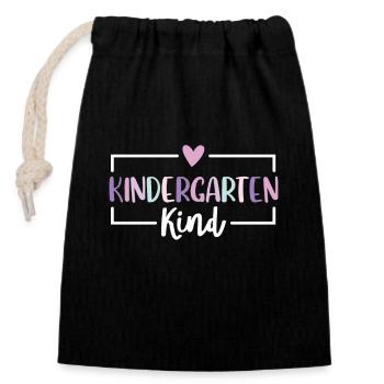 I'm now a kindergarten child 2024 - Closable cotton gift bag (14x20cm) - black - Front