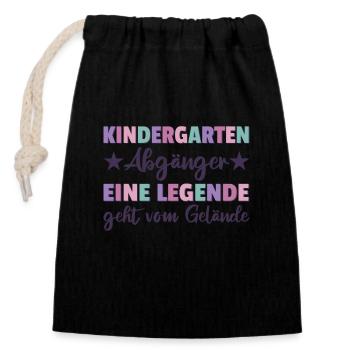 Kindergarten Abschied Hallo Schule ich bin soweit! - Verschließbarer Geschenkbeutel aus Baumwolle (14x20cm) - Schwarz - Vorne