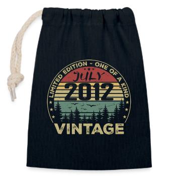 Cadeau D'anniversaire Juillet 2012 Vintage 2012 - Sac cadeau en coton avec cordon (14 x 20 cm) - bleu marine - Devant