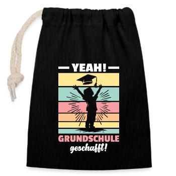 Grundschule Absolvent Grundschule Abschied 2024 - Verschließbarer Geschenkbeutel aus Baumwolle (14x20cm) - Schwarz - Vorne
