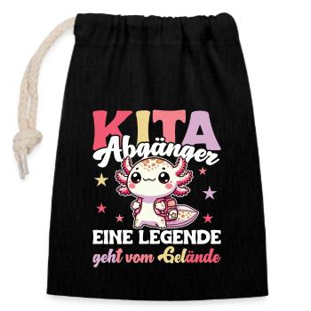 Daycare graduate: 2024 a legend leaves the site - Closable cotton gift bag (14x20cm) - black - Front