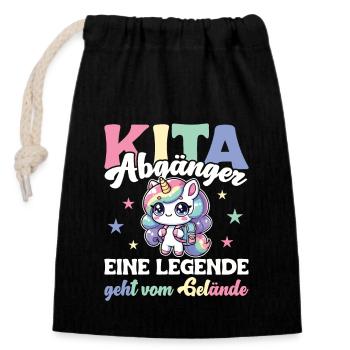 Daycare graduate: 2024 a legend leaves the site - Closable cotton gift bag (14x20cm) - black - Front