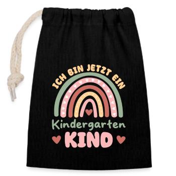 I'm now a kindergarten child 2024 - Closable cotton gift bag (14x20cm) - black - Front