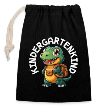 I'm now a kindergarten child 2025 - Closable cotton gift bag (14x20cm) - black - Front