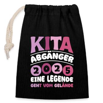 Daycare graduate: 2025 a legend leaves the site - Closable cotton gift bag (14x20cm) - black - Front