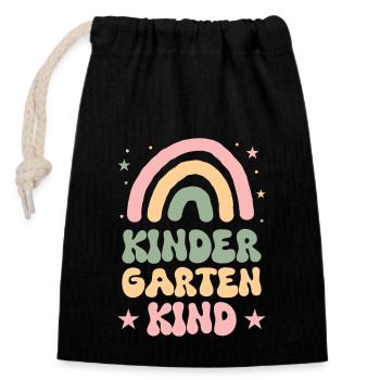I'm now a kindergarten child 2024 - Closable cotton gift bag (14x20cm) - black - Front