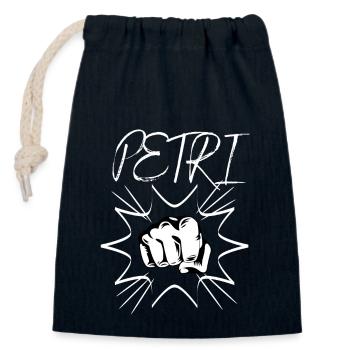 Petri Angler Fishing Petri Heil Angler Fist Bump - Closable cotton gift bag (14x20cm) - navy - Front