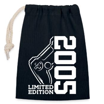 LIMITED EDITION 2005 GAMING 21. GEBURTSTAG - Verschließbarer Geschenkbeutel aus Baumwolle (14x20cm) - Navy - Vorne