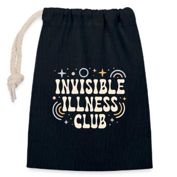 Unsichtbare Behinderungs-Club-Krankheit - Verschließbarer Geschenkbeutel aus Baumwolle (14x20cm) - Navy - Vorne