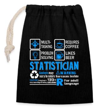 Statistician Statistician Problem Solving - Closable cotton gift bag (14x20cm) - black - Front