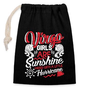 Virgo Virgo Girls Are Sunshine - Closable cotton gift bag (14x20cm) - black - Front