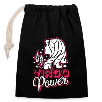 Virgo Virgo Power Lady - Closable cotton gift bag (14x20cm) - black - Front