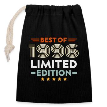Retro 1996 Vintage Geschenk 28. Geburtstag 28 Jahre - Verschließbarer Geschenkbeutel aus Baumwolle (14x20cm) - Schwarz - Vorne