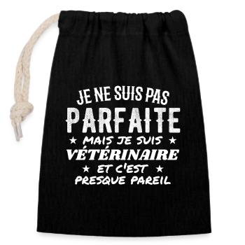 Not perfect but vetivist - Closable cotton gift bag (14x20cm) - black - Front