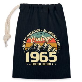 Aged to Perfection 1965 59th Anniversary Vintage - Closable cotton gift bag (14x20cm) - navy - Front