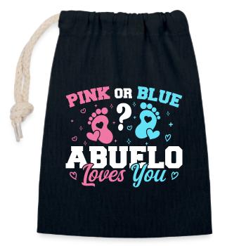 Pink Or Blue Abuelo Loves You - Abuelo Grandpa - Sac cadeau en coton avec cordon (14 x 20 cm) - bleu marine - Devant