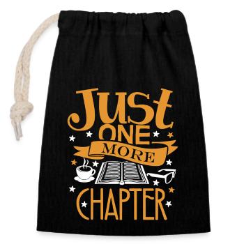 Reading Just One More Chapter Book Love - Closable cotton gift bag (14x20cm) - black - Front